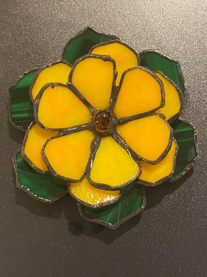 3D Stained Glass Sunflower