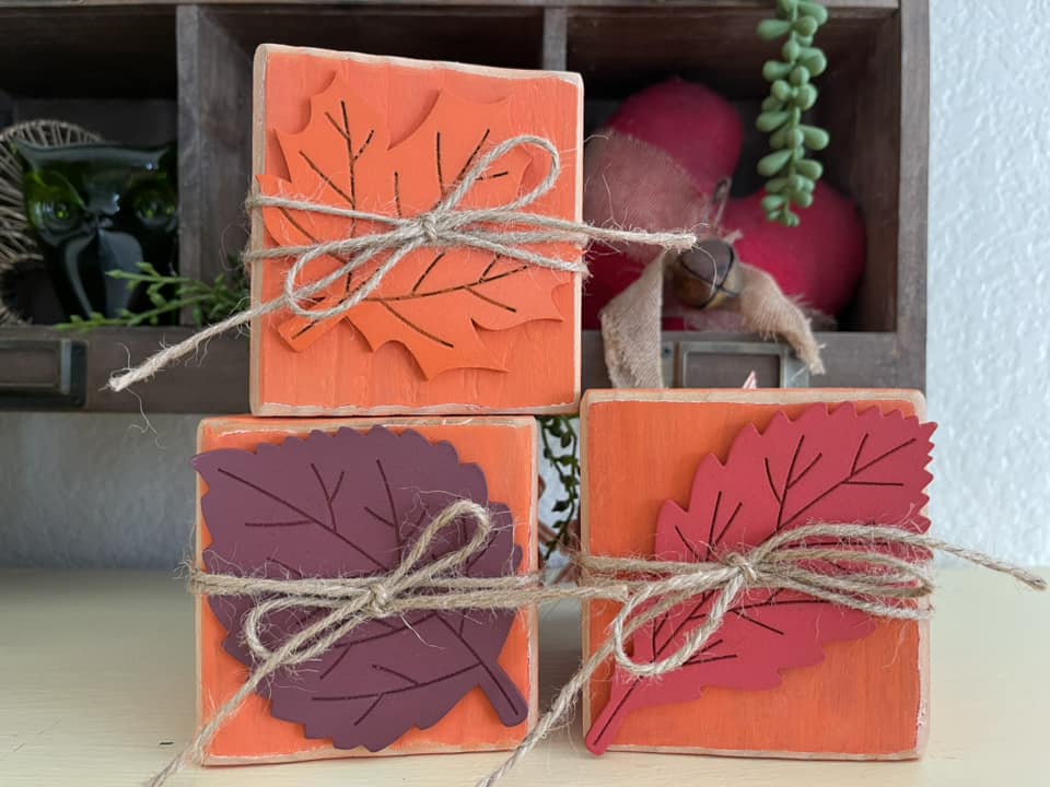 Orange Wooden Leaf Blocks
