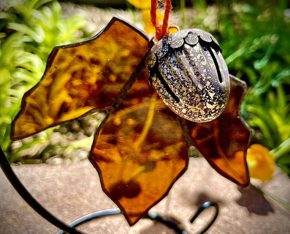 Stained Glass Maple Leaf Suncatcher