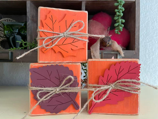 Orange Wooden Leaf Blocks