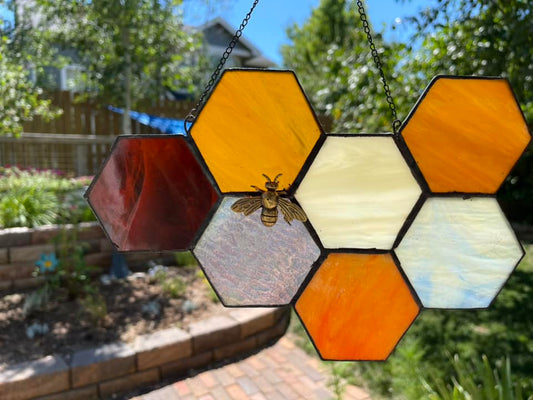 Stained Glass Bumblebee Hive