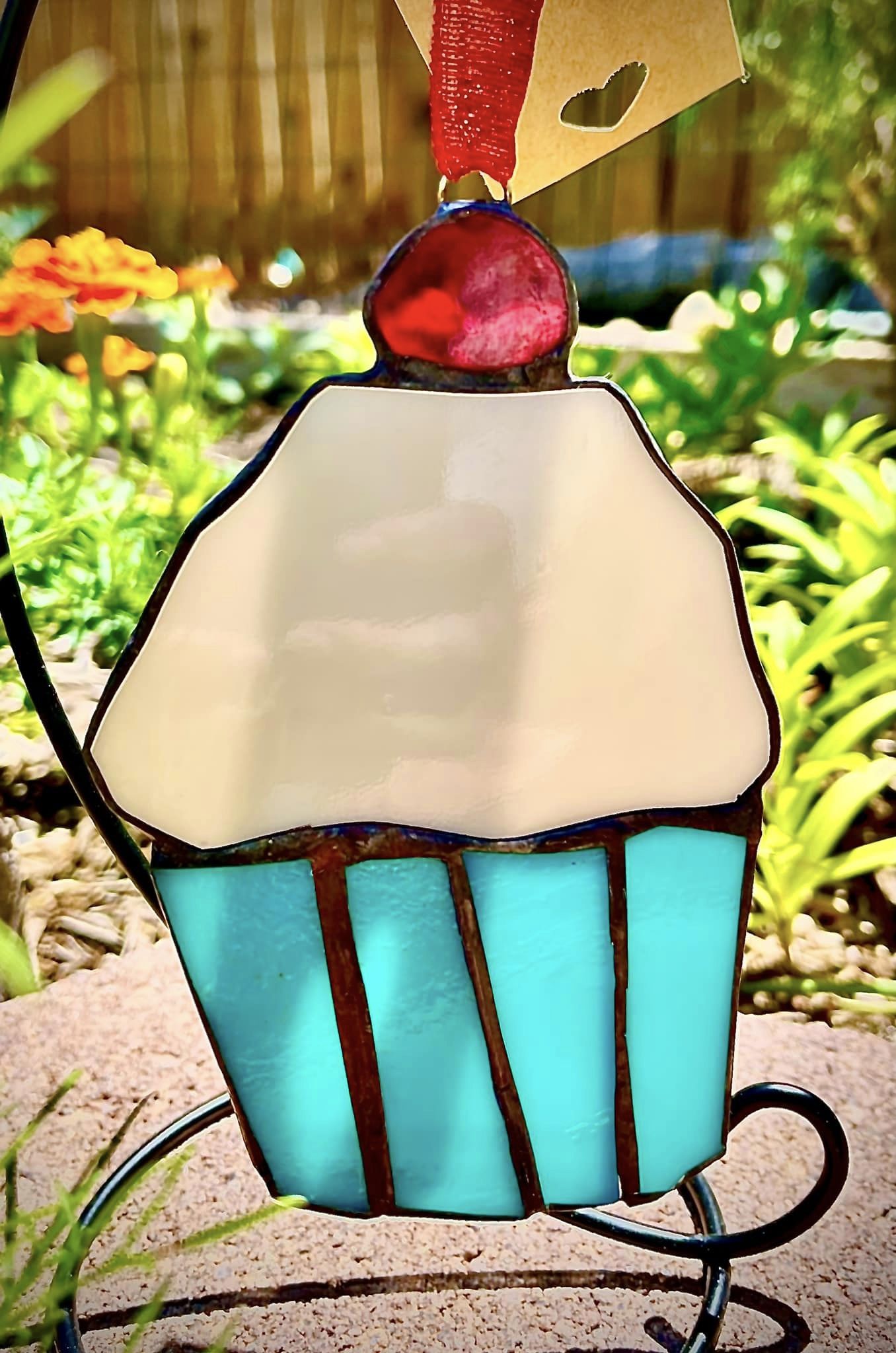 Stained Glass Cupcake Suncatcher