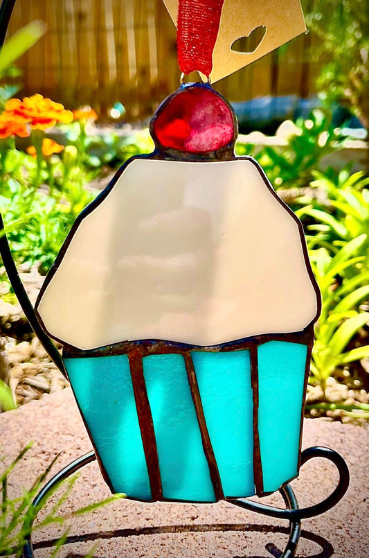 Stained Glass Cupcake Suncatcher