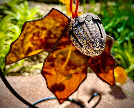 Stained Glass Maple Leaf Suncatcher