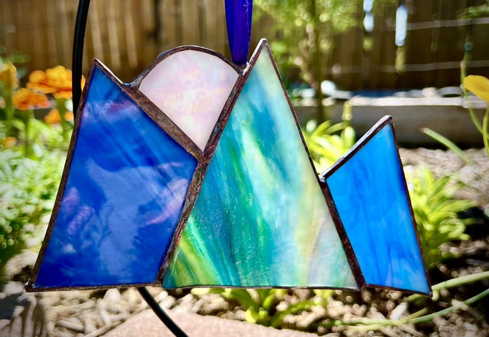 Stained Glass Mountain Suncatcher