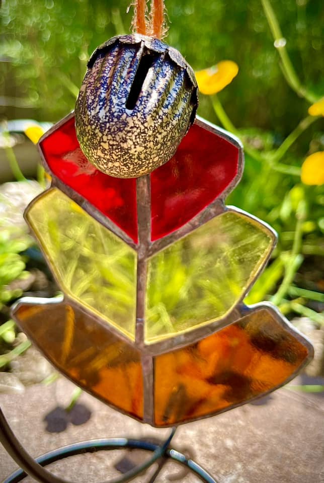 Stained Glass Oak Leaf Suncatcher