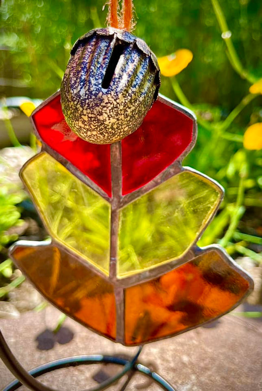 Stained Glass Oak Leaf Suncatcher