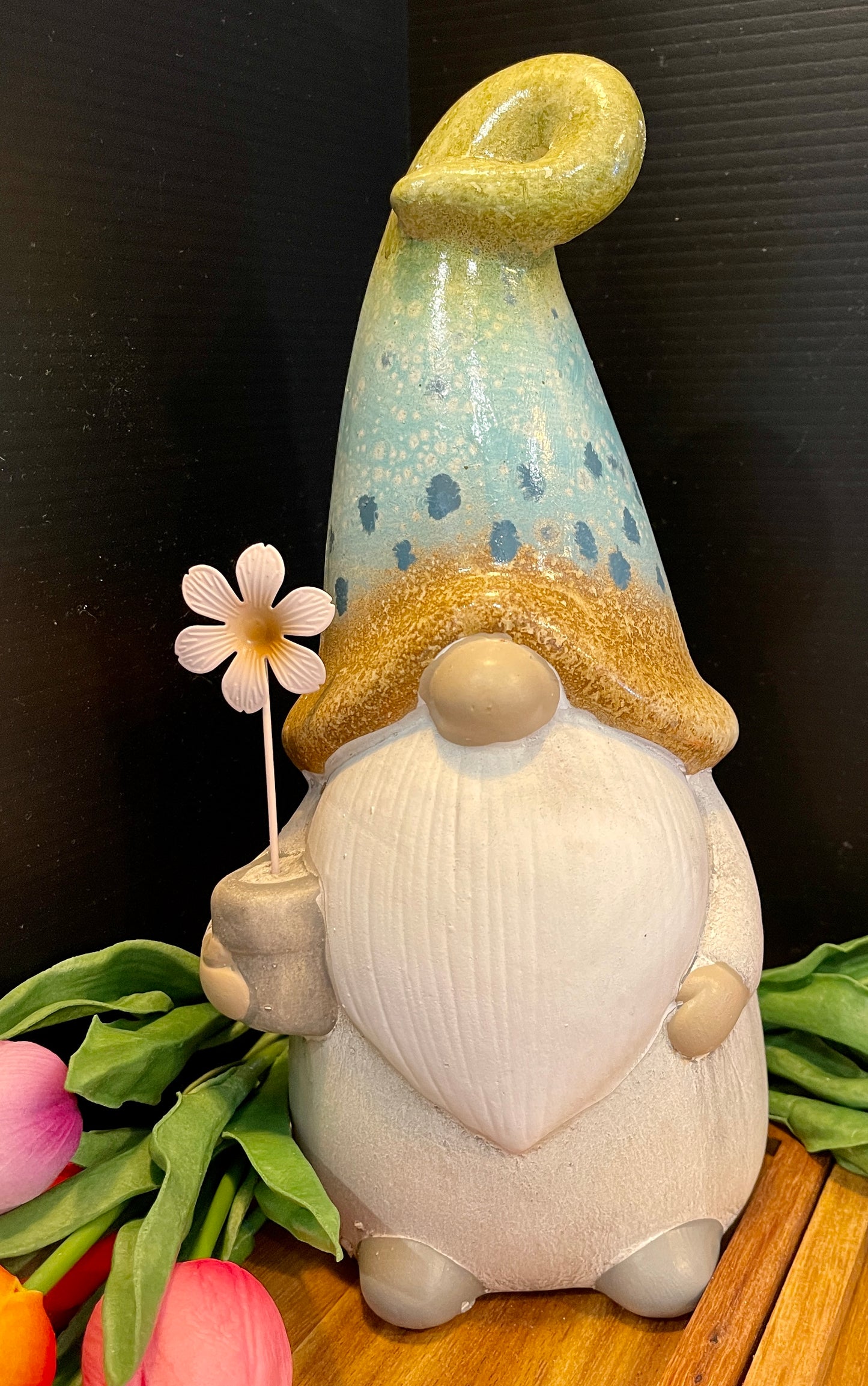 spring gnome figurine